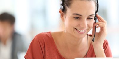 Portrait of beautiful customer service representative